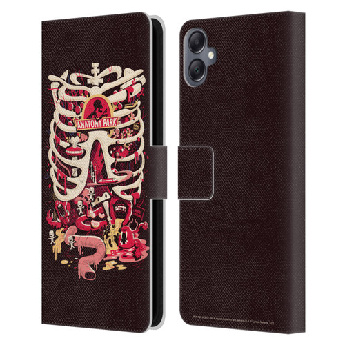 Rick And Morty Season 1 & 2 Graphics Anatomy Park Leather Book Wallet Case Cover For Samsung Galaxy A05