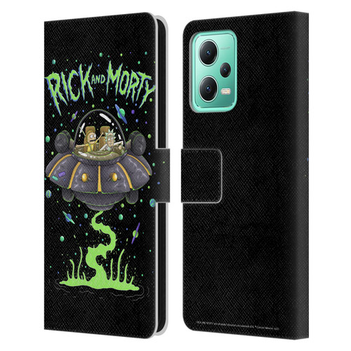 Rick And Morty Season 1 & 2 Graphics The Space Cruiser Leather Book Wallet Case Cover For Xiaomi Redmi Note 12 5G