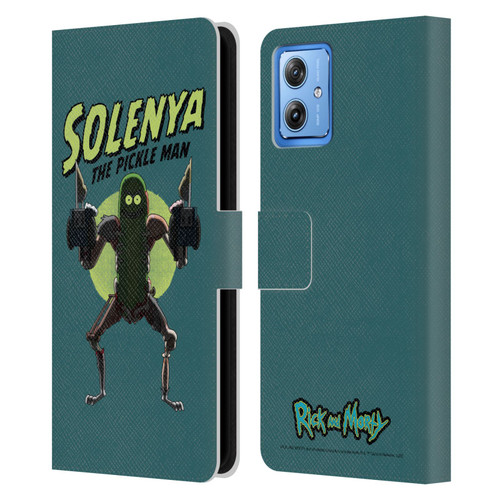 Rick And Morty Season 3 Character Art Pickle Rick Leather Book Wallet Case Cover For Motorola Moto G54 5G