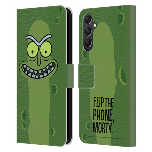 Rick And Morty Season 3 Graphics Pickle Rick Leather Book Wallet Case Cover For Samsung Galaxy A24 4G / M34 5G