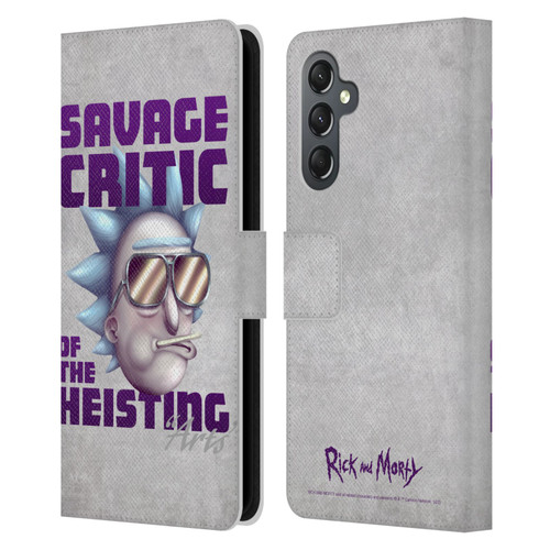 Rick And Morty Season 4 Graphics Savage Critic Leather Book Wallet Case Cover For Samsung Galaxy A25 5G