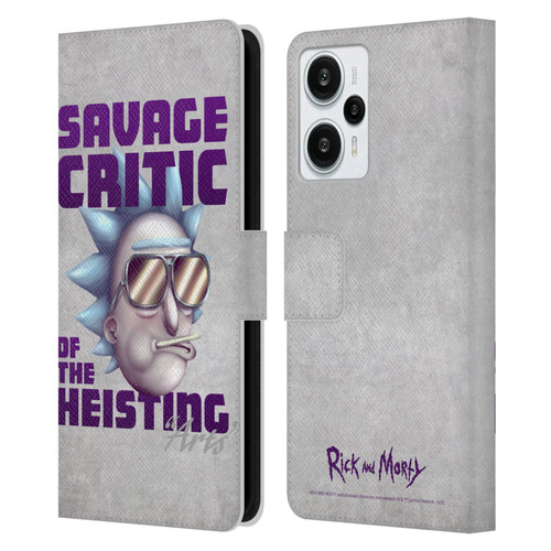 Rick And Morty Season 4 Graphics Savage Critic Leather Book Wallet Case Cover For Xiaomi Redmi Note 12T