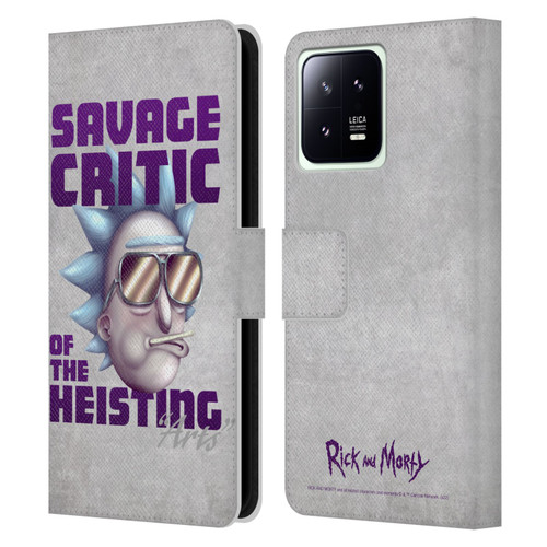 Rick And Morty Season 4 Graphics Savage Critic Leather Book Wallet Case Cover For Xiaomi 13 5G