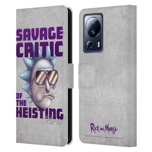 Rick And Morty Season 4 Graphics Savage Critic Leather Book Wallet Case Cover For Xiaomi 13 Lite 5G