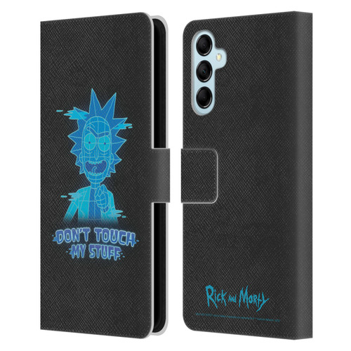 Rick And Morty Season 5 Graphics Don't Touch My Stuff Leather Book Wallet Case Cover For Samsung Galaxy M14 5G