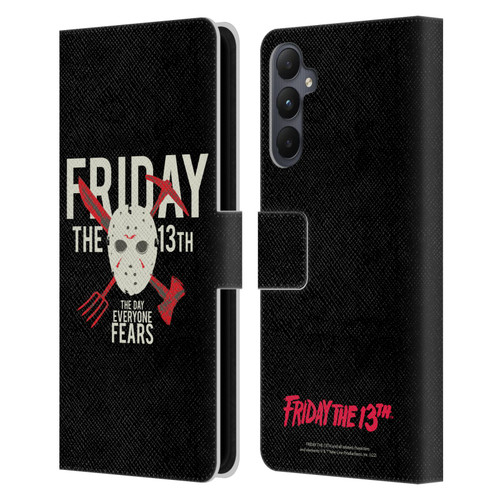 Friday the 13th 1980 Graphics The Day Everyone Fears Leather Book Wallet Case Cover For Samsung Galaxy A05s