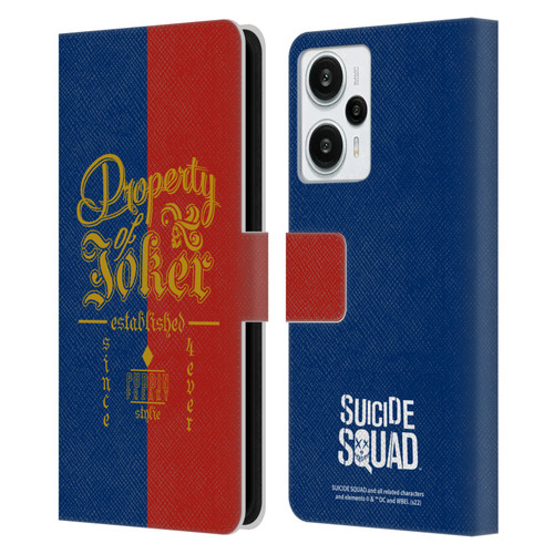 Suicide Squad 2016 Graphics Property Of Joker Leather Book Wallet Case Cover For Xiaomi Redmi Note 12T