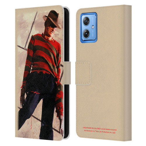 A Nightmare On Elm Street: The Dream Child Graphics Freddy Leather Book Wallet Case Cover For Motorola Moto G54 5G