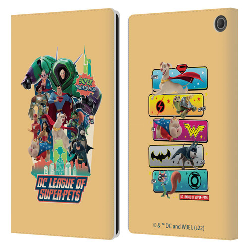 DC League Of Super Pets Graphics Super Powered Pack Leather Book Wallet Case Cover For Amazon Fire Max 11 2023