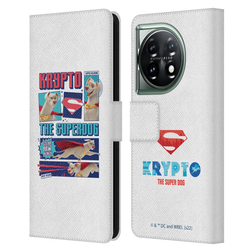 DC League Of Super Pets Graphics Krypto The Superdog Leather Book Wallet Case Cover For OnePlus 11 5G