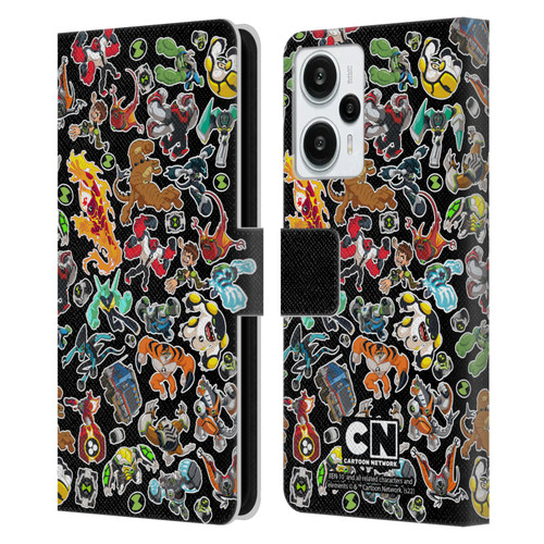 Ben 10: Animated Series Graphics Alien Pattern Leather Book Wallet Case Cover For Xiaomi Redmi Note 12T