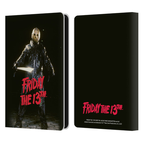 Friday the 13th Part VIII Jason Takes Manhattan Graphics Jason Voorhees Leather Book Wallet Case Cover For Amazon Kindle Paperwhite 5 (2021)