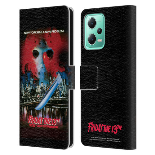 Friday the 13th Part VIII Jason Takes Manhattan Graphics Key Art Leather Book Wallet Case Cover For Xiaomi Redmi Note 12 5G