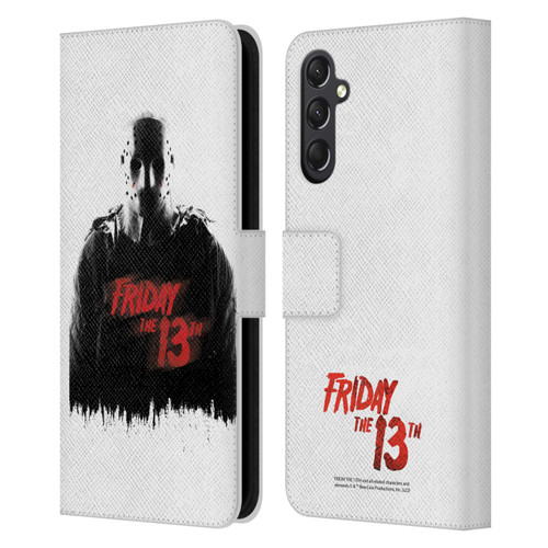 Friday the 13th 2009 Graphics Jason Voorhees Key Art Leather Book Wallet Case Cover For Samsung Galaxy A24 4G / M34 5G