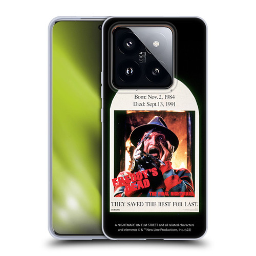 A Nightmare On Elm Street: Freddy's Dead Graphics The Final Nightmare Soft Gel Case for Xiaomi 14 Pro