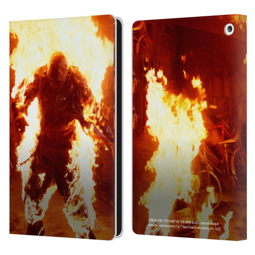 Friday the 13th Part VII The New Blood Graphics Jason Voorhees On Fire Leather Book Wallet Case Cover For Amazon Fire HD 8/Fire HD 8 Plus 2020