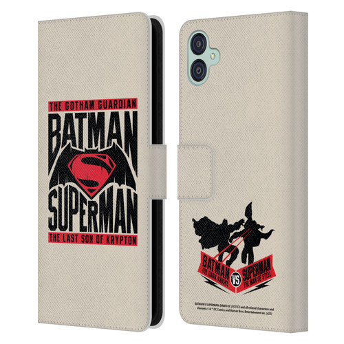 Batman V Superman: Dawn of Justice Graphics Typography Leather Book Wallet Case Cover For Samsung Galaxy M04 5G / A04e