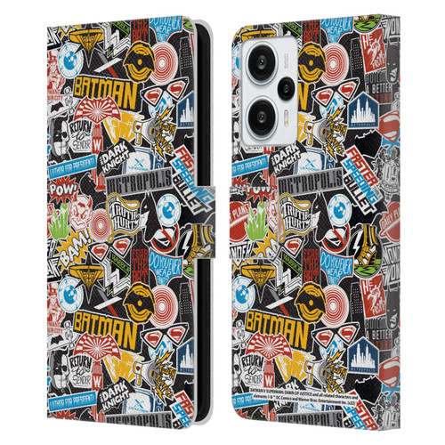 Batman V Superman: Dawn of Justice Graphics Sticker Collage Leather Book Wallet Case Cover For Xiaomi Redmi Note 12T
