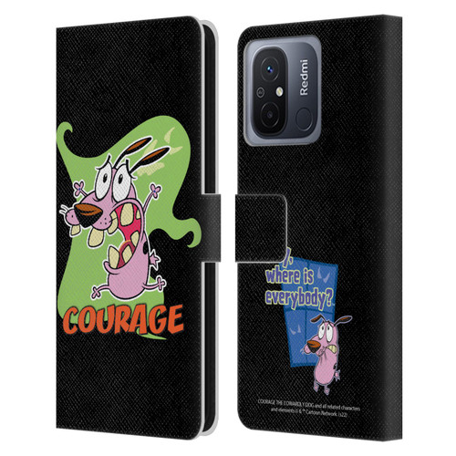 Courage The Cowardly Dog Graphics Character Art Leather Book Wallet Case Cover For Xiaomi Redmi 12C