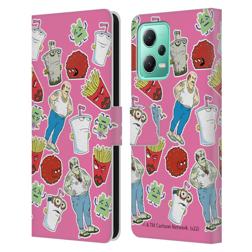 Aqua Teen Hunger Force Graphics Icons Leather Book Wallet Case Cover For Xiaomi Redmi Note 12 5G