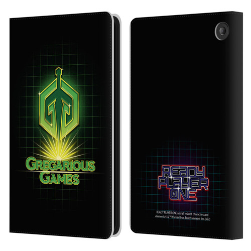 Ready Player One Graphics Logo Leather Book Wallet Case Cover For Amazon Fire 7 2022