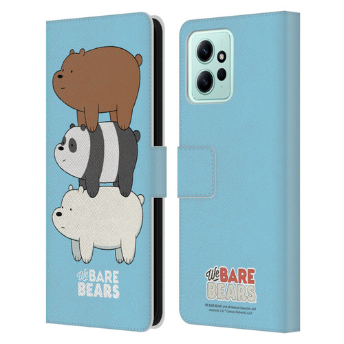 We Bare Bears Character Art Group 3 Leather Book Wallet Case Cover For Xiaomi Redmi 12