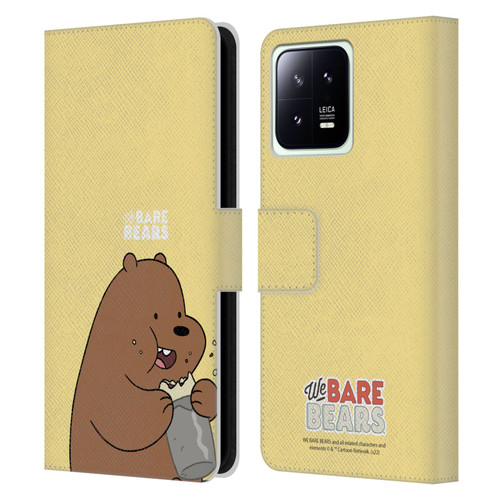 We Bare Bears Character Art Grizzly Leather Book Wallet Case Cover For Xiaomi 13 5G