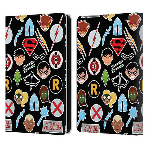 Young Justice Graphics Icons Leather Book Wallet Case Cover For Amazon Kindle Paperwhite 5 (2021)
