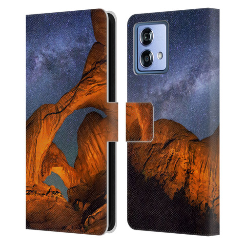 Royce Bair Nightscapes Triple Arch Leather Book Wallet Case Cover For Motorola Moto G84 5G