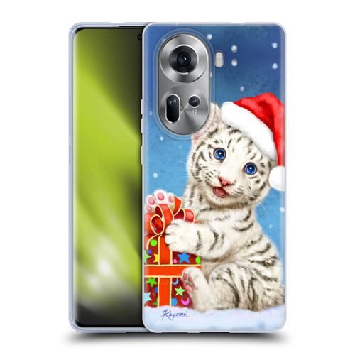 Kayomi Harai Animals And Fantasy White Tiger Christmas Gift Soft Gel Case for OPPO Reno11