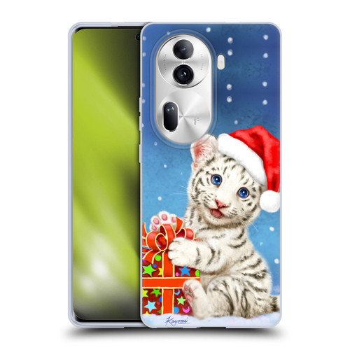 Kayomi Harai Animals And Fantasy White Tiger Christmas Gift Soft Gel Case for OPPO Reno11 Pro