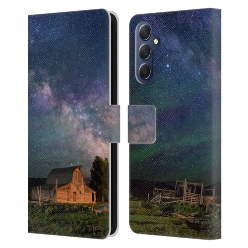 Royce Bair Nightscapes Grand Teton Barn Leather Book Wallet Case Cover For Samsung Galaxy M54 5G