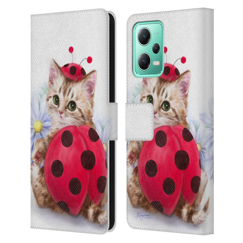 Kayomi Harai Animals And Fantasy Kitten Cat Lady Bug Leather Book Wallet Case Cover For Xiaomi Redmi Note 12 5G