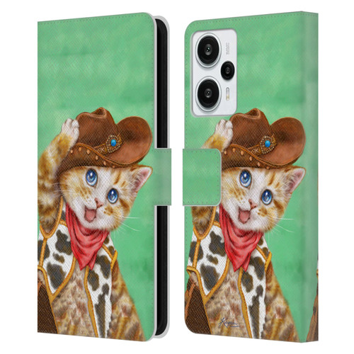 Kayomi Harai Animals And Fantasy Cowboy Kitten Leather Book Wallet Case Cover For Xiaomi Redmi Note 12T