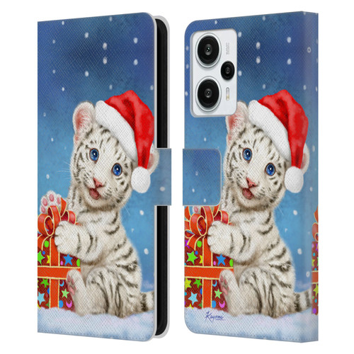 Kayomi Harai Animals And Fantasy White Tiger Christmas Gift Leather Book Wallet Case Cover For Xiaomi Redmi Note 12T