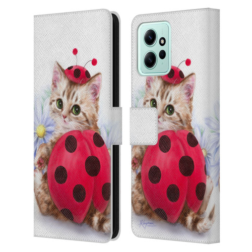 Kayomi Harai Animals And Fantasy Kitten Cat Lady Bug Leather Book Wallet Case Cover For Xiaomi Redmi 12