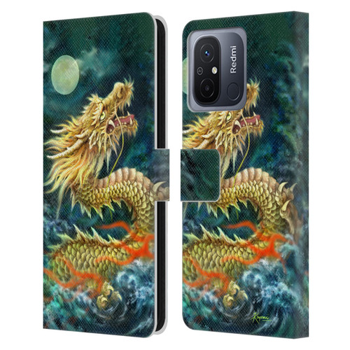 Kayomi Harai Animals And Fantasy Asian Dragon In The Moon Leather Book Wallet Case Cover For Xiaomi Redmi 12C
