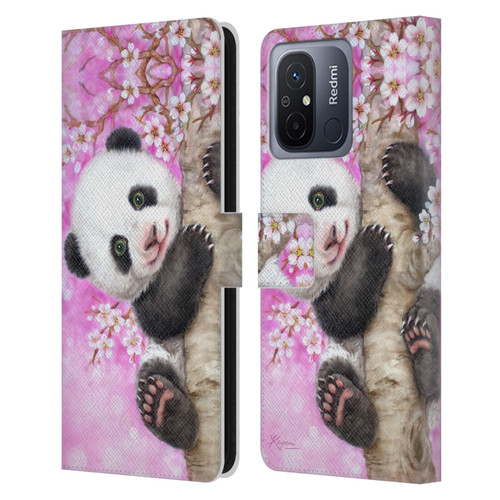 Kayomi Harai Animals And Fantasy Cherry Blossom Panda Leather Book Wallet Case Cover For Xiaomi Redmi 12C