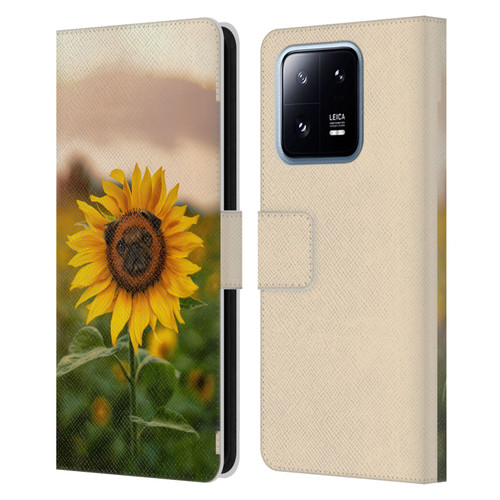 Pixelmated Animals Surreal Pets Pugflower Leather Book Wallet Case Cover For Xiaomi 13 Pro 5G