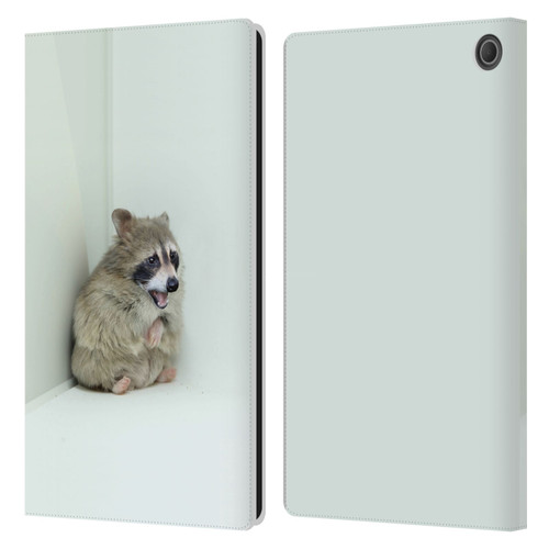Pixelmated Animals Surreal Wildlife Hamster Raccoon Leather Book Wallet Case Cover For Amazon Fire Max 11 2023