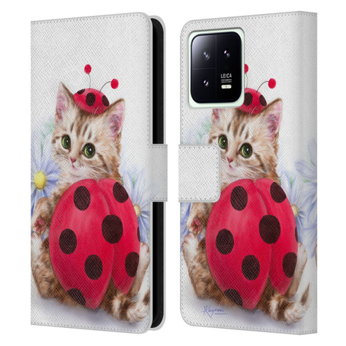 Kayomi Harai Animals And Fantasy Kitten Cat Lady Bug Leather Book Wallet Case Cover For Xiaomi 13 5G