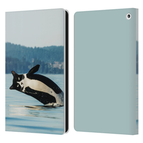 Pixelmated Animals Surreal Wildlife Orcat Leather Book Wallet Case Cover For Amazon Fire HD 8/Fire HD 8 Plus 2020