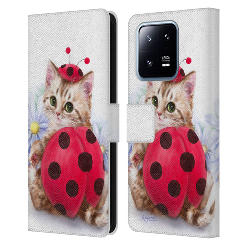 Kayomi Harai Animals And Fantasy Kitten Cat Lady Bug Leather Book Wallet Case Cover For Xiaomi 13 Pro 5G