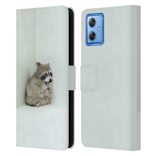 Pixelmated Animals Surreal Wildlife Hamster Raccoon Leather Book Wallet Case Cover For Motorola Moto G54 5G