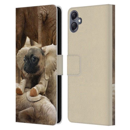 Pixelmated Animals Surreal Wildlife Pugephant Leather Book Wallet Case Cover For Samsung Galaxy A05