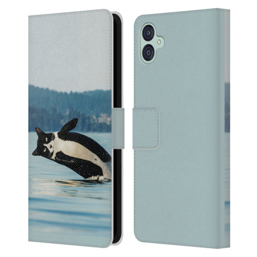 Pixelmated Animals Surreal Wildlife Orcat Leather Book Wallet Case Cover For Samsung Galaxy M04 5G / A04e