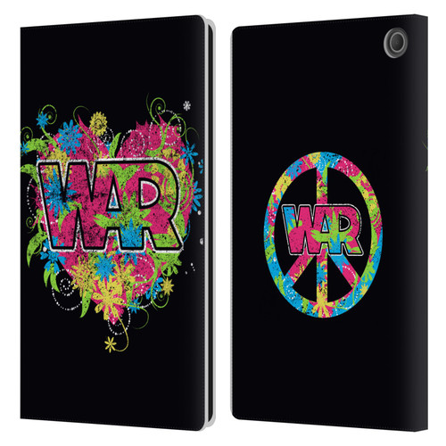 War Graphics Heart Logo Leather Book Wallet Case Cover For Amazon Fire Max 11 2023