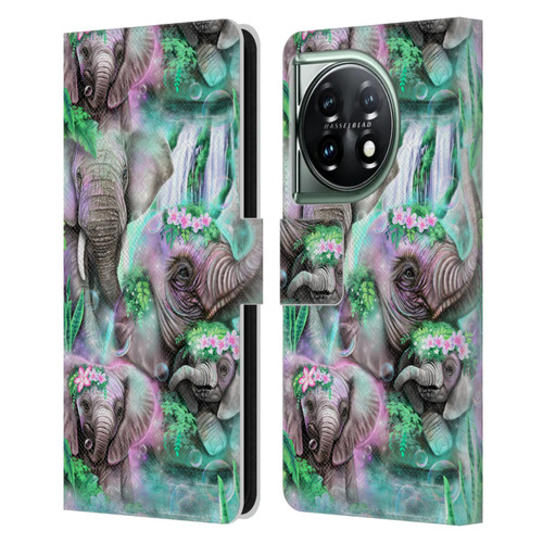 Sheena Pike Animals Daydream Elephants Lagoon Leather Book Wallet Case Cover For OnePlus 11 5G