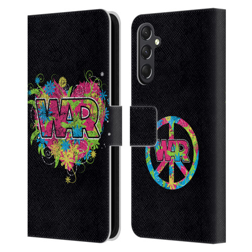 War Graphics Heart Logo Leather Book Wallet Case Cover For Samsung Galaxy A24 4G / M34 5G