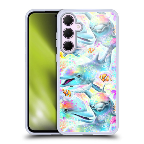 Sheena Pike Animals Rainbow Dolphins & Fish Soft Gel Case for Samsung Galaxy A35 5G